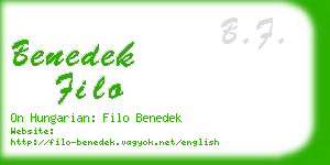 benedek filo business card